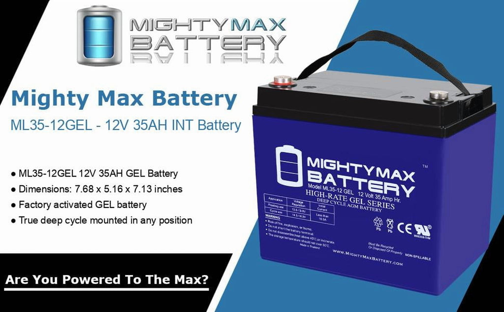 12V 35Ah GEL Battery Replacement for Kangaroo TG-31 Golf Cart