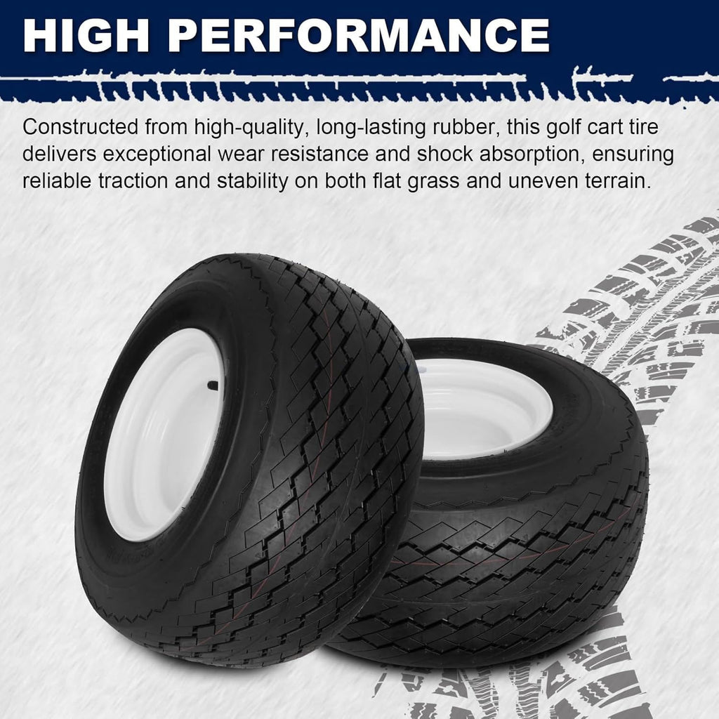 RVpunk 18X8.50-8 Golf Cart Tire and Wheel Assemly 4 Lug 4 Center 18 x 8.5 x 8 18-850-8 Golf Cart Tires On Rims Set 2