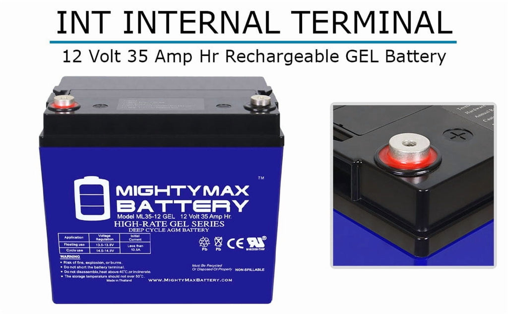 12V 35Ah GEL Battery Replacement for Kangaroo TG-31 Golf Cart