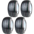 Hi-Run 4 Set SU15 18X8.50-8 4PR Golf Cart Tires Wheel Assembly & 8X7 4 Lugs on 4 PCD White Rim Fits 18X8.5X8, 18X8.5-8