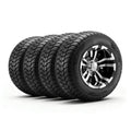 KFFKFF Golf Cart Wheels,10 205/50-10 Aluminum Alloy Golf Cart Tires and Wheels Combo (Set of 4),4-Ply Rubber 4-Lug Lawn Mower Tires & Rims, 675 lbs Load Capacity
